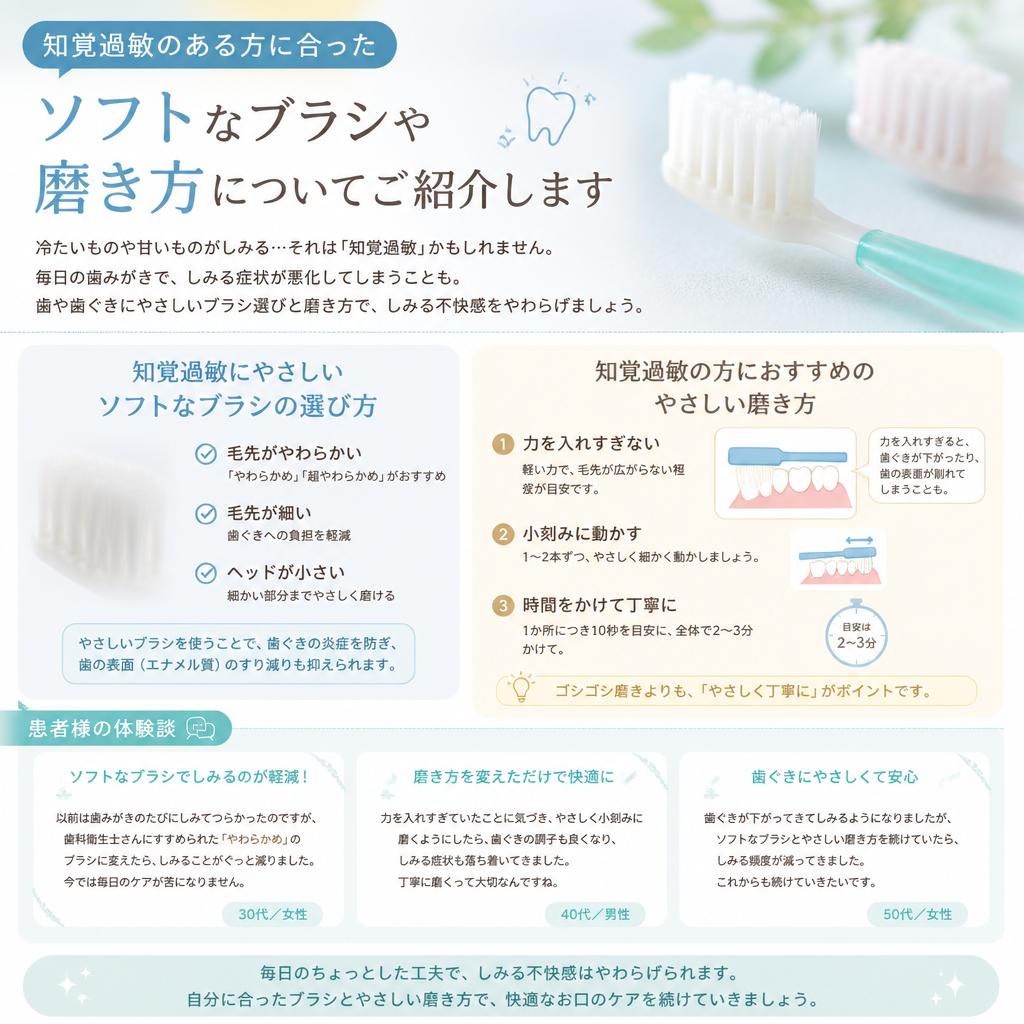 知覚過敏に配慮した製品選び